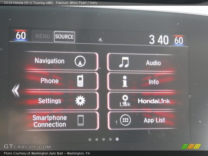 Platinum White Pearl / Ivory 2019 Honda CR-V Touring AWD