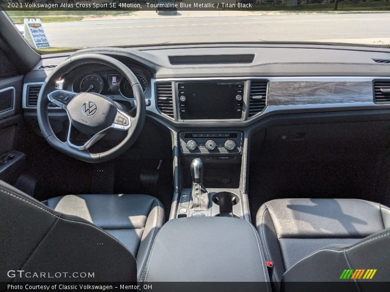 Tourmaline Blue Metallic / Titan Black 2021 Volkswagen Atlas Cross Sport SE 4Motion