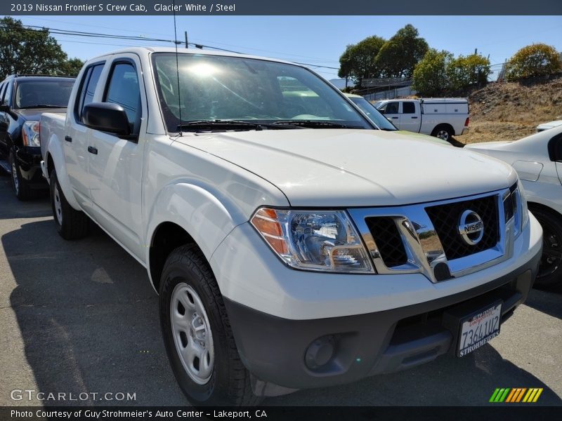 Glacier White / Steel 2019 Nissan Frontier S Crew Cab