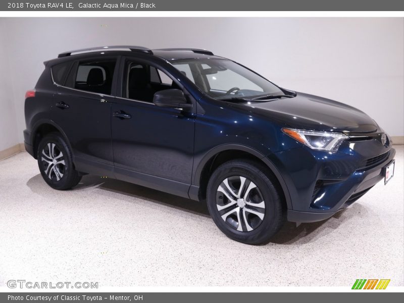 Galactic Aqua Mica / Black 2018 Toyota RAV4 LE