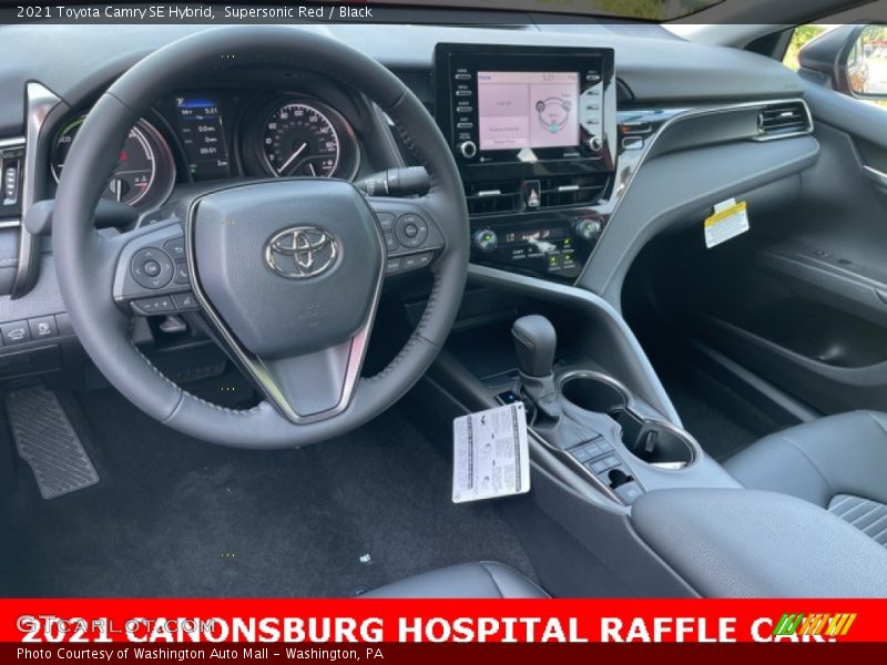 Supersonic Red / Black 2021 Toyota Camry SE Hybrid