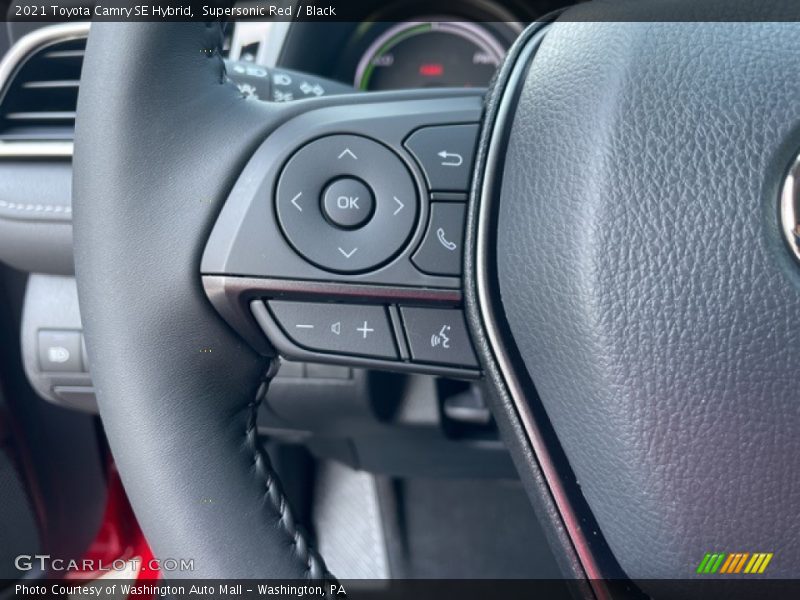 Supersonic Red / Black 2021 Toyota Camry SE Hybrid