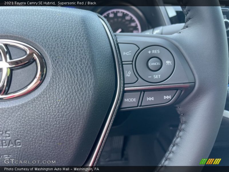 Supersonic Red / Black 2021 Toyota Camry SE Hybrid