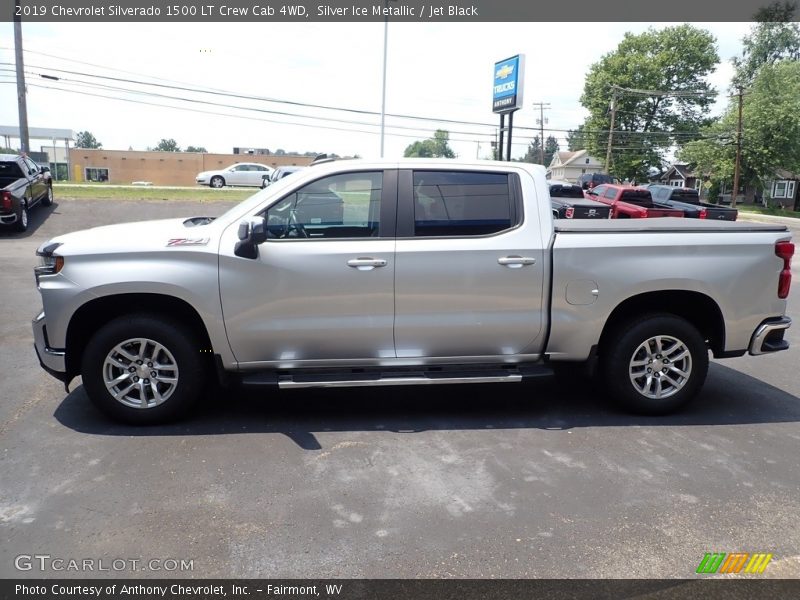 Silver Ice Metallic / Jet Black 2019 Chevrolet Silverado 1500 LT Crew Cab 4WD
