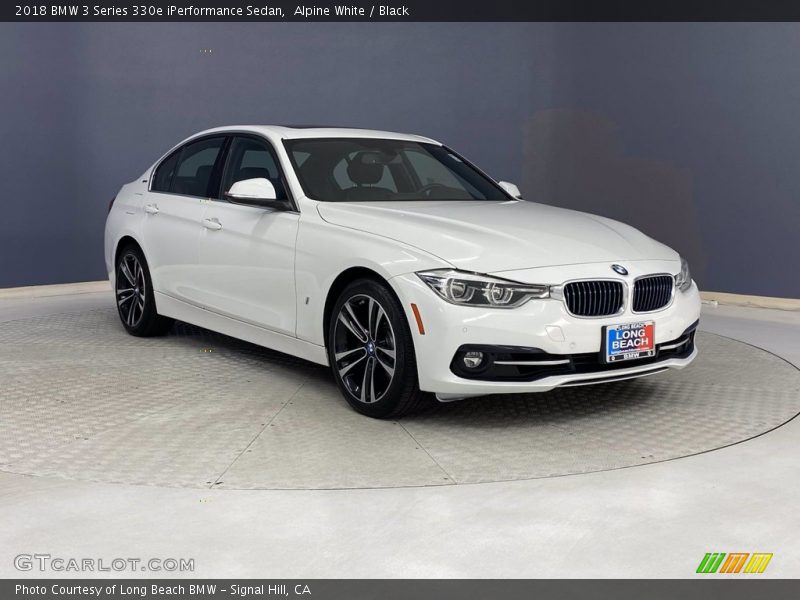 Alpine White / Black 2018 BMW 3 Series 330e iPerformance Sedan