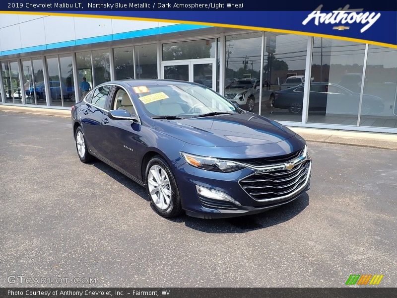 Northsky Blue Metallic / Dark Atmosphere/Light Wheat 2019 Chevrolet Malibu LT