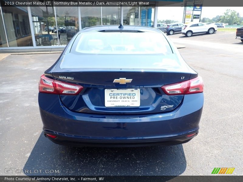 Northsky Blue Metallic / Dark Atmosphere/Light Wheat 2019 Chevrolet Malibu LT