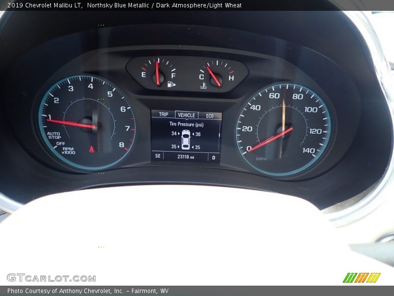 Northsky Blue Metallic / Dark Atmosphere/Light Wheat 2019 Chevrolet Malibu LT
