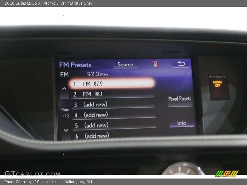 Atomic Silver / Stratus Gray 2018 Lexus ES 350