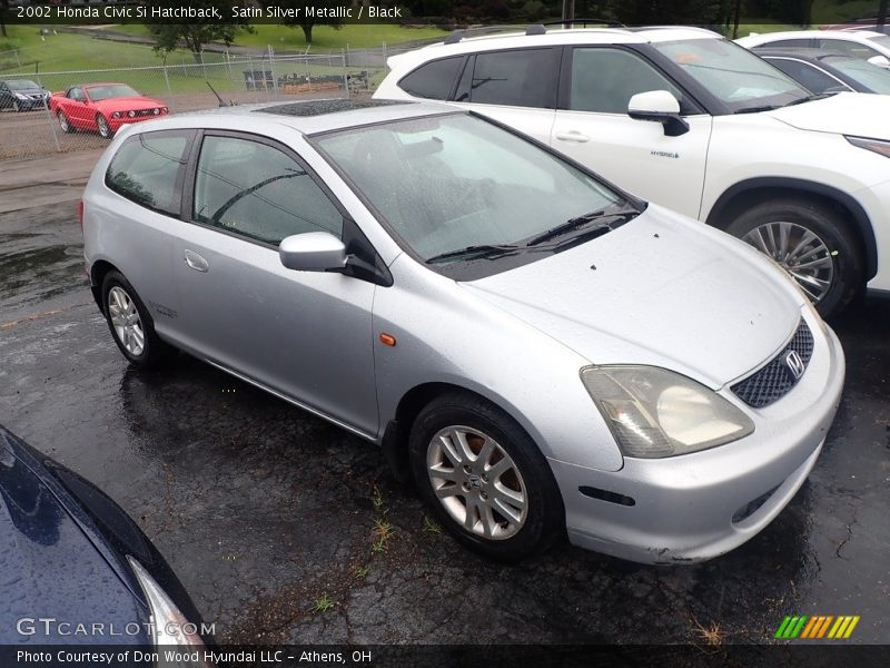 Satin Silver Metallic / Black 2002 Honda Civic Si Hatchback