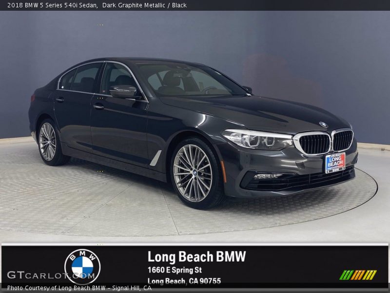 Dark Graphite Metallic / Black 2018 BMW 5 Series 540i Sedan