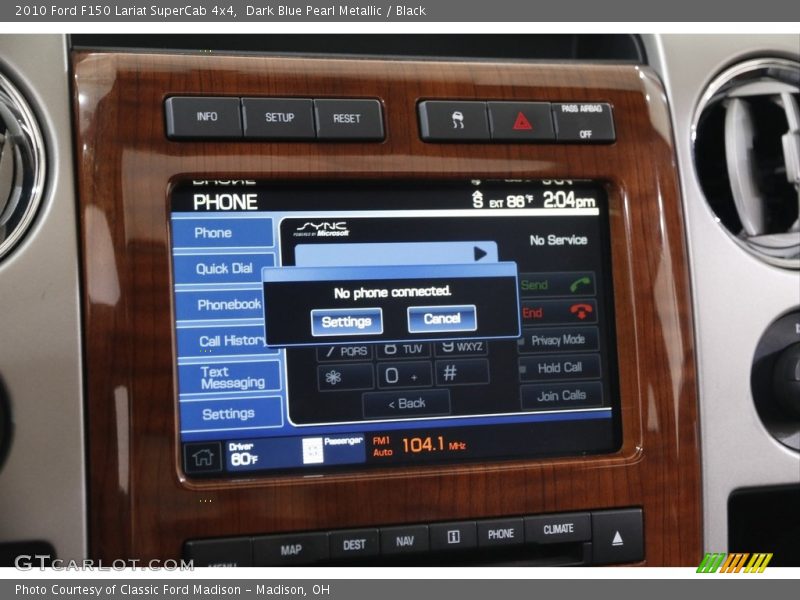 Dark Blue Pearl Metallic / Black 2010 Ford F150 Lariat SuperCab 4x4