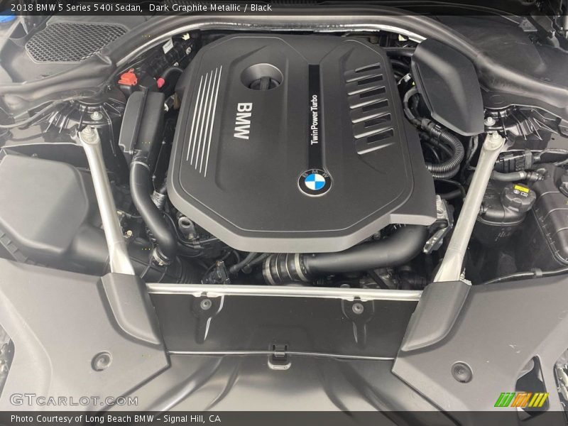 Dark Graphite Metallic / Black 2018 BMW 5 Series 540i Sedan