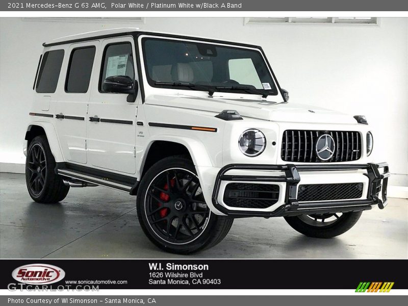 Polar White / Platinum White w/Black A Band 2021 Mercedes-Benz G 63 AMG