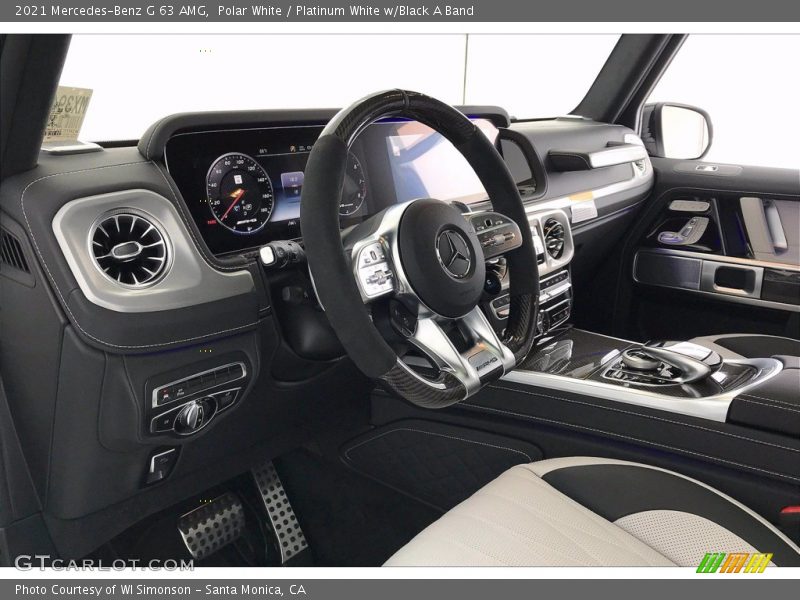 Polar White / Platinum White w/Black A Band 2021 Mercedes-Benz G 63 AMG