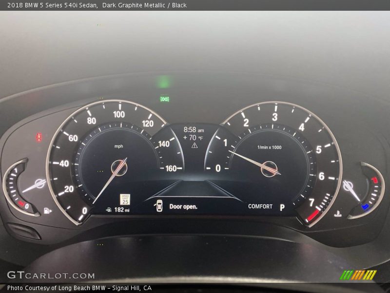 Dark Graphite Metallic / Black 2018 BMW 5 Series 540i Sedan