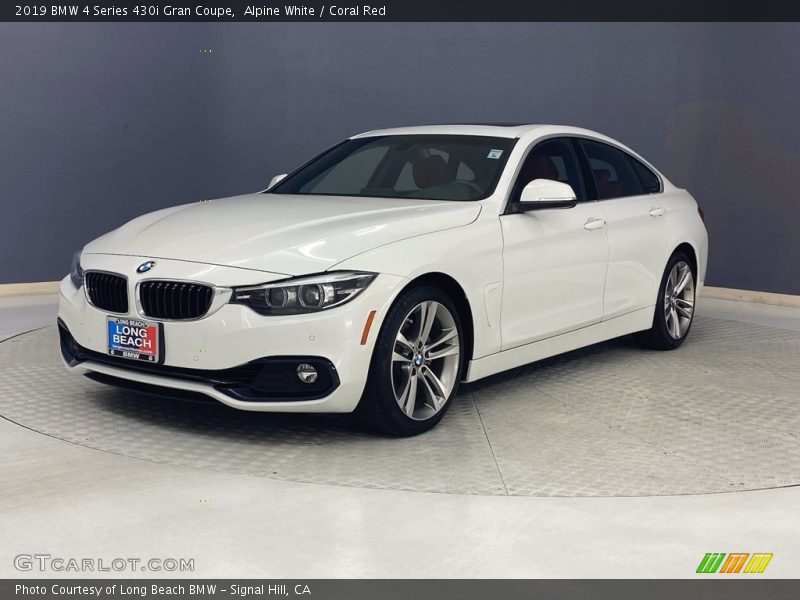 Alpine White / Coral Red 2019 BMW 4 Series 430i Gran Coupe