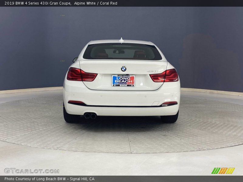 Alpine White / Coral Red 2019 BMW 4 Series 430i Gran Coupe