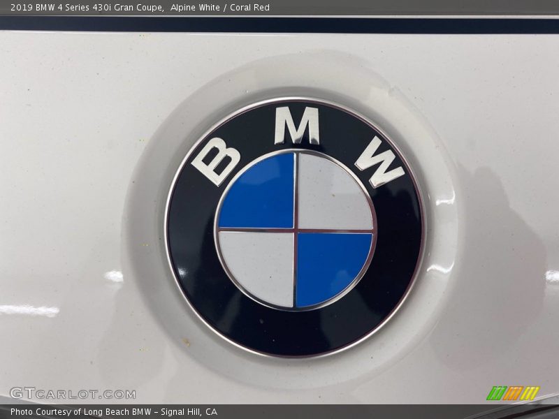 Alpine White / Coral Red 2019 BMW 4 Series 430i Gran Coupe
