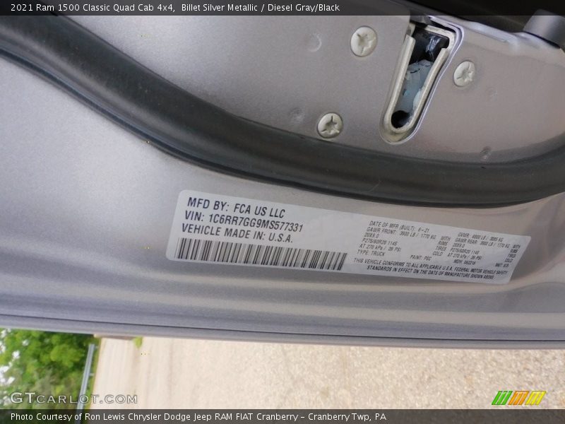 Billet Silver Metallic / Diesel Gray/Black 2021 Ram 1500 Classic Quad Cab 4x4