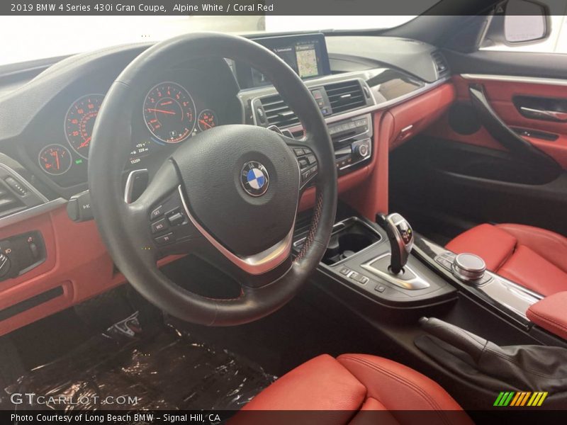 Alpine White / Coral Red 2019 BMW 4 Series 430i Gran Coupe