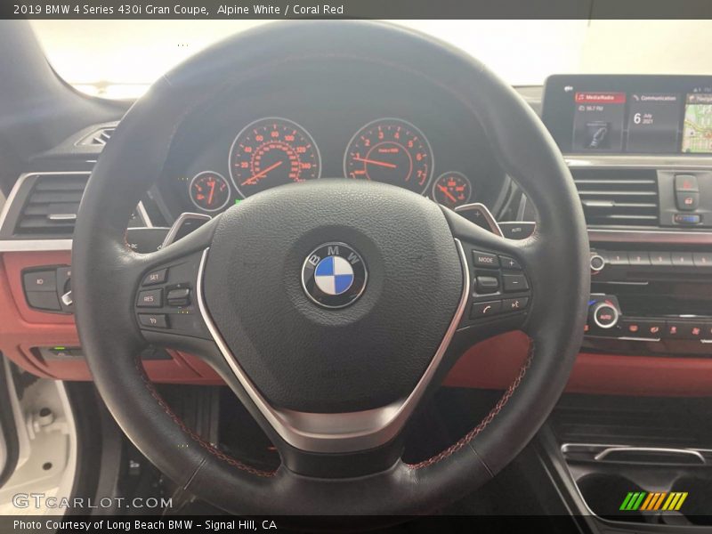 Alpine White / Coral Red 2019 BMW 4 Series 430i Gran Coupe