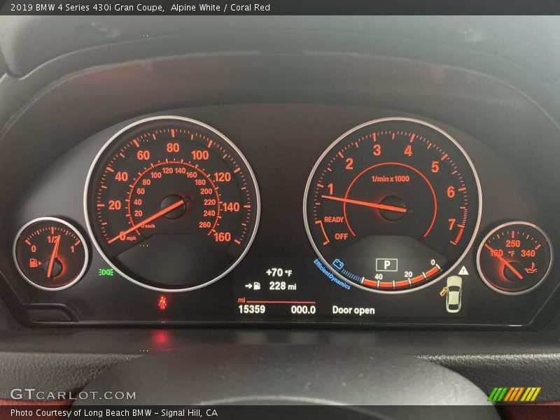 Alpine White / Coral Red 2019 BMW 4 Series 430i Gran Coupe