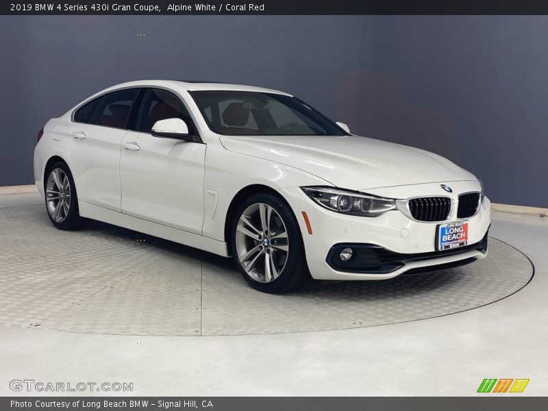 Alpine White / Coral Red 2019 BMW 4 Series 430i Gran Coupe
