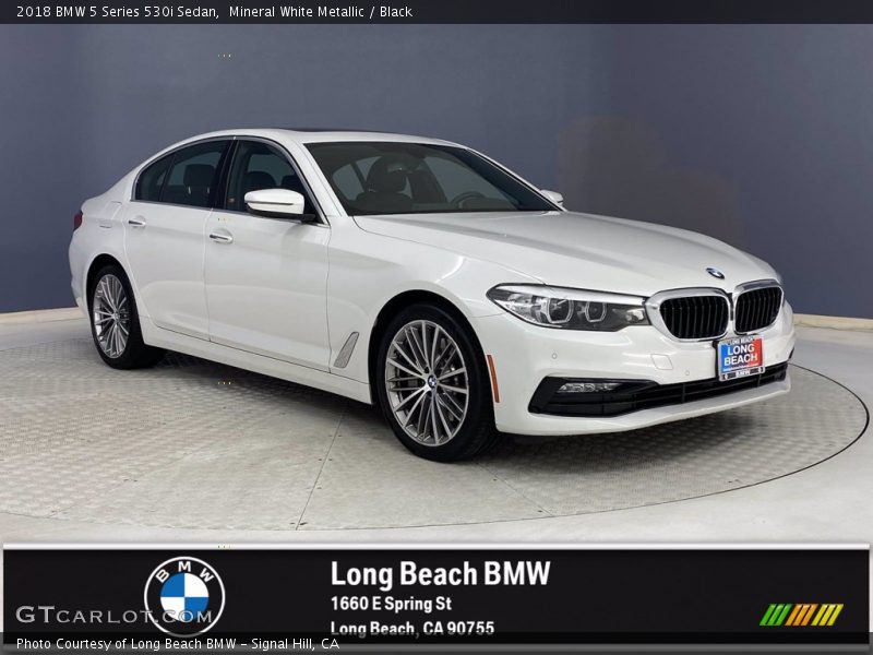 Mineral White Metallic / Black 2018 BMW 5 Series 530i Sedan