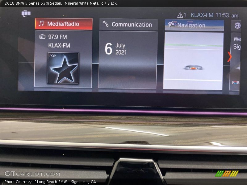 Mineral White Metallic / Black 2018 BMW 5 Series 530i Sedan