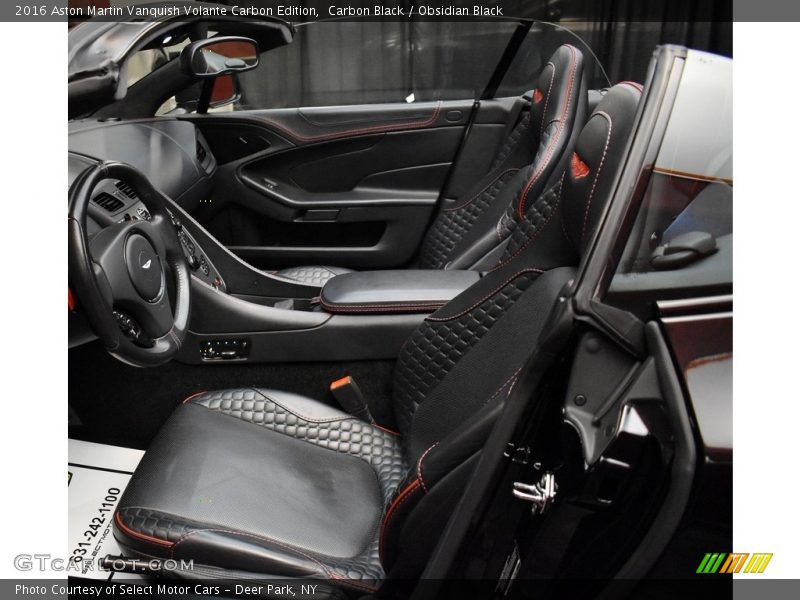 Front Seat of 2016 Vanquish Volante Carbon Edition