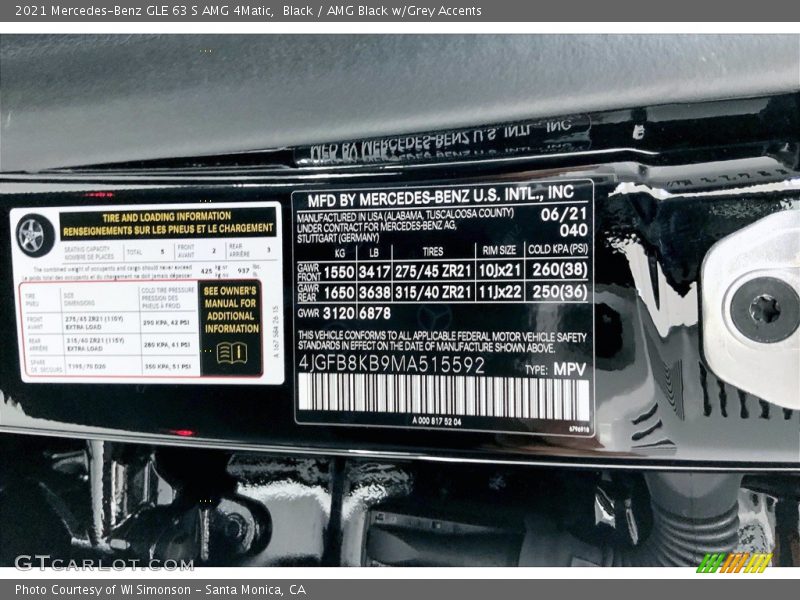 Black / AMG Black w/Grey Accents 2021 Mercedes-Benz GLE 63 S AMG 4Matic
