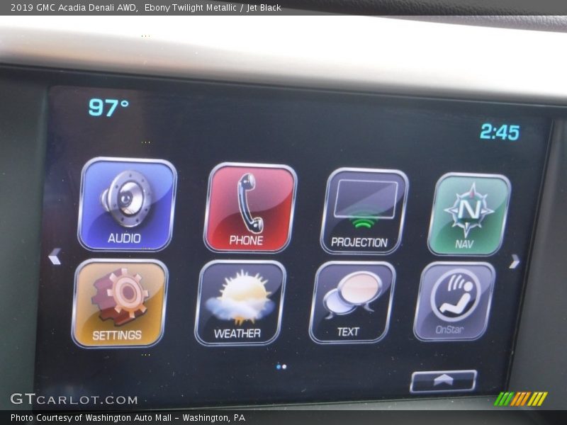 Ebony Twilight Metallic / Jet Black 2019 GMC Acadia Denali AWD