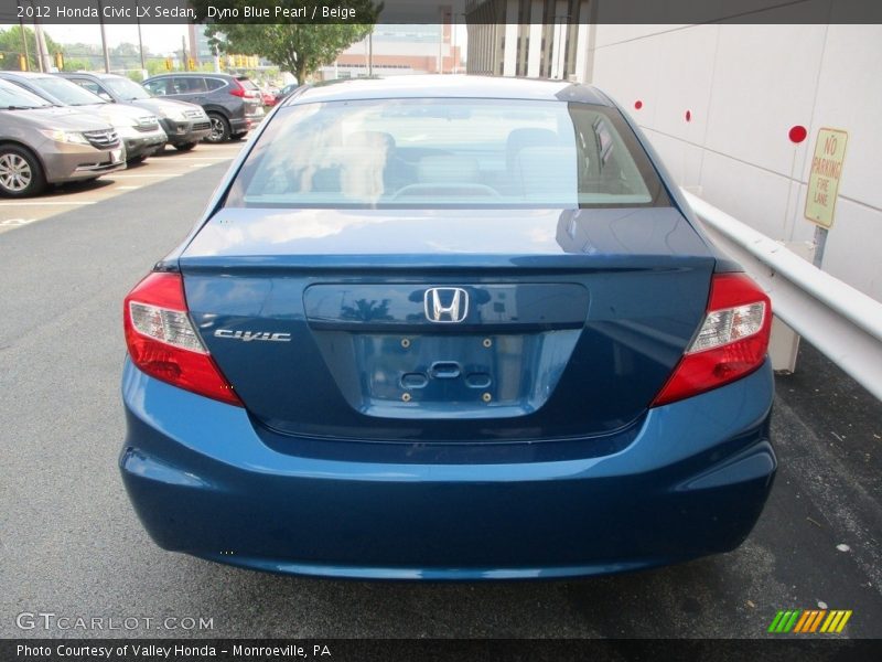 Dyno Blue Pearl / Beige 2012 Honda Civic LX Sedan