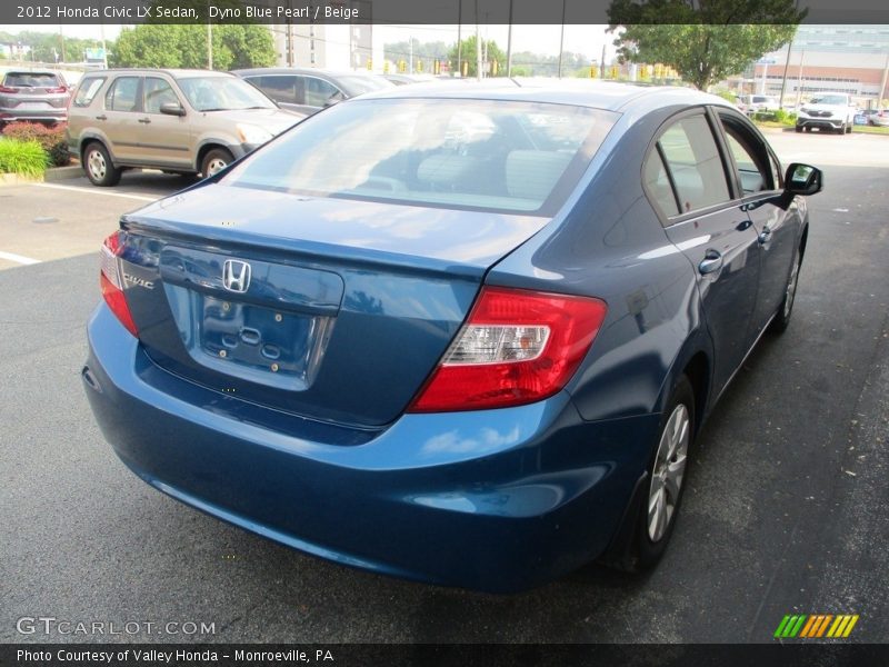 Dyno Blue Pearl / Beige 2012 Honda Civic LX Sedan