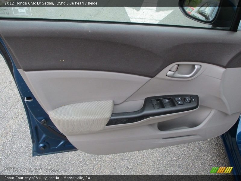 Dyno Blue Pearl / Beige 2012 Honda Civic LX Sedan