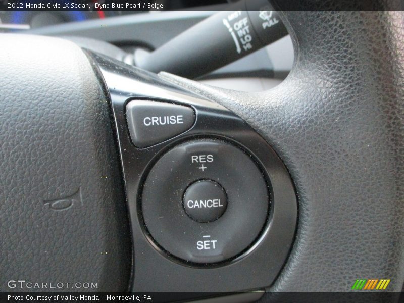 Dyno Blue Pearl / Beige 2012 Honda Civic LX Sedan