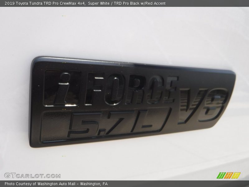 Super White / TRD Pro Black w/Red Accent 2019 Toyota Tundra TRD Pro CrewMax 4x4