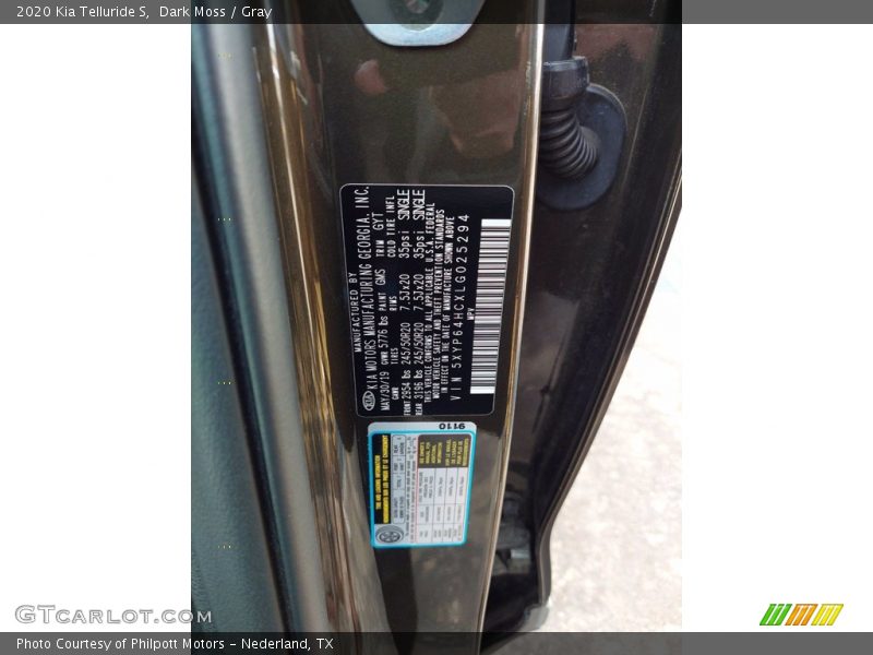 2020 Telluride S Dark Moss Color Code GMS