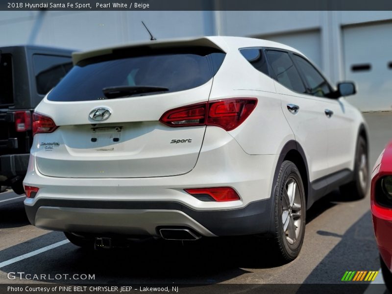 Pearl White / Beige 2018 Hyundai Santa Fe Sport