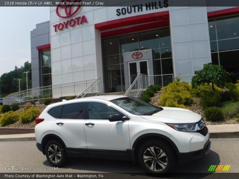 White Diamond Pearl / Gray 2018 Honda CR-V LX AWD