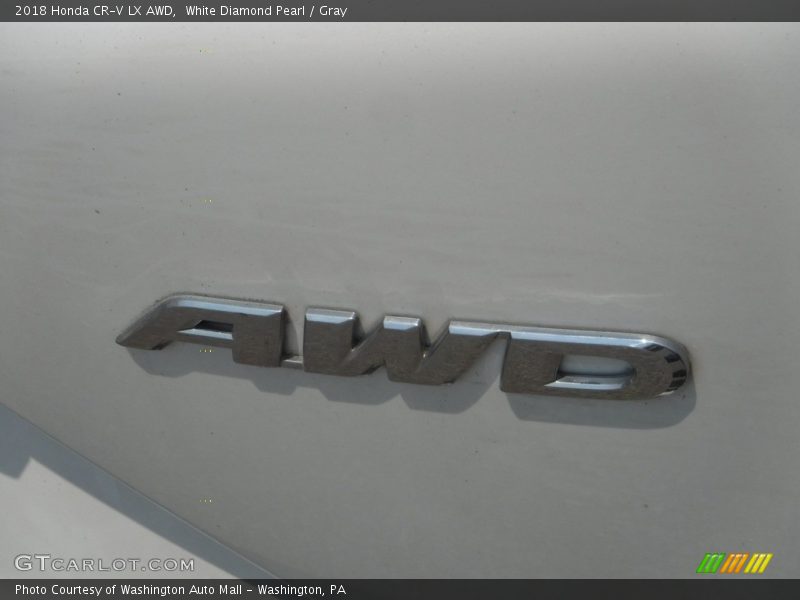 White Diamond Pearl / Gray 2018 Honda CR-V LX AWD