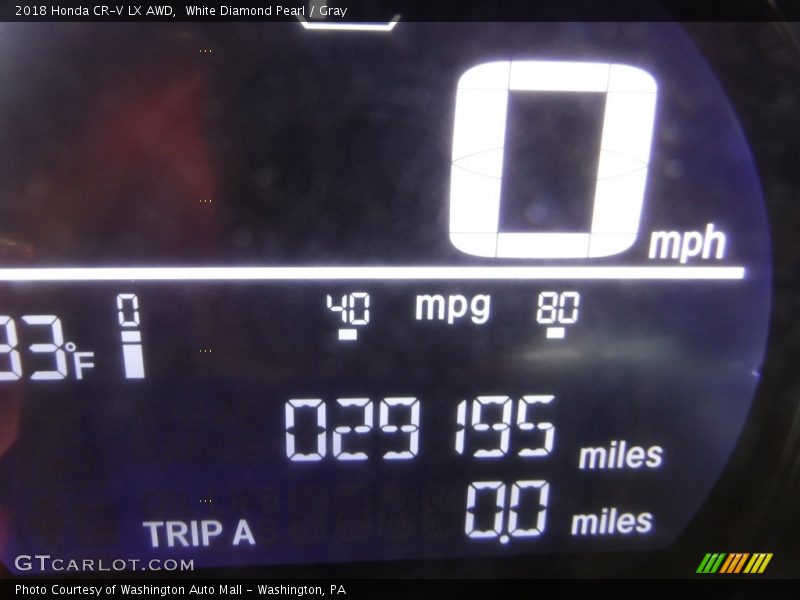 White Diamond Pearl / Gray 2018 Honda CR-V LX AWD