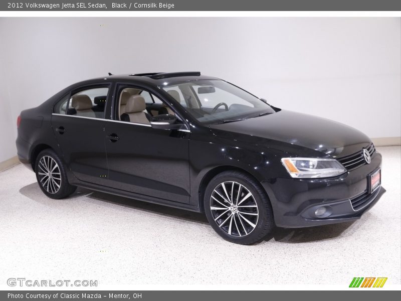 Black / Cornsilk Beige 2012 Volkswagen Jetta SEL Sedan