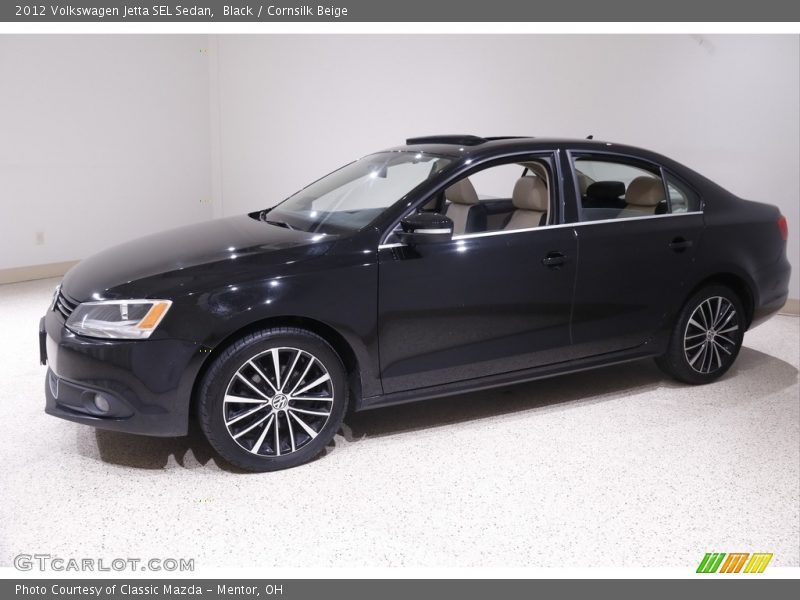 Black / Cornsilk Beige 2012 Volkswagen Jetta SEL Sedan