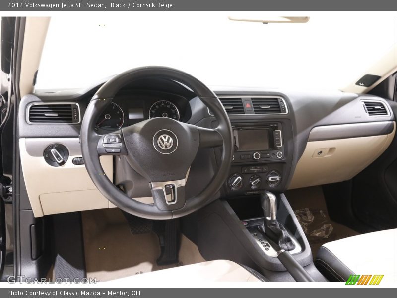 Black / Cornsilk Beige 2012 Volkswagen Jetta SEL Sedan