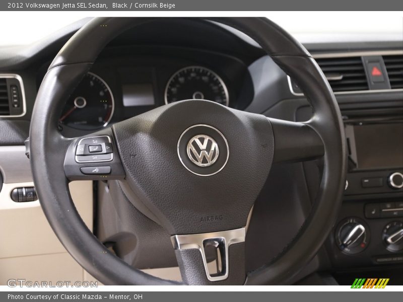 Black / Cornsilk Beige 2012 Volkswagen Jetta SEL Sedan