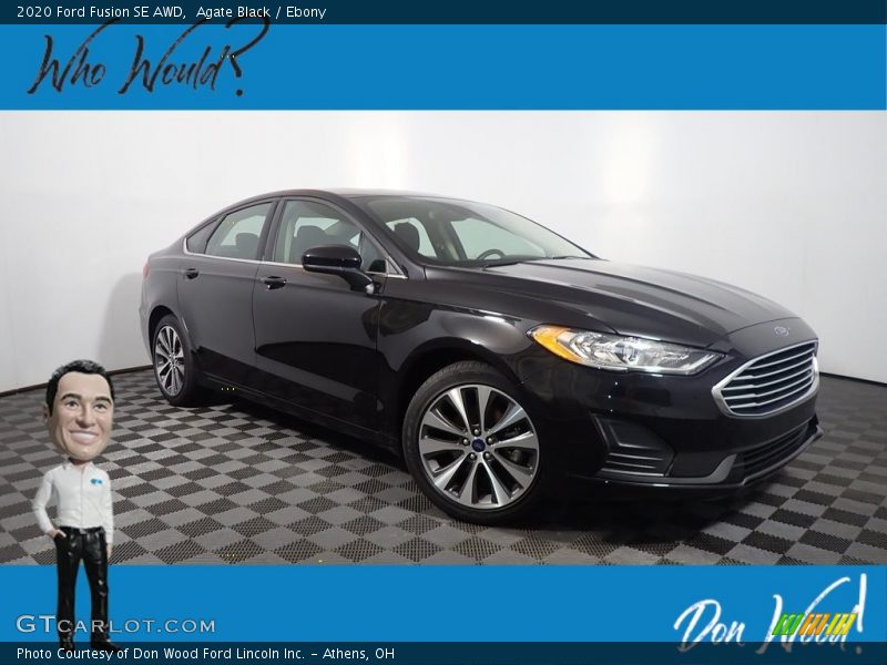 Agate Black / Ebony 2020 Ford Fusion SE AWD