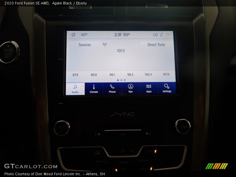 Agate Black / Ebony 2020 Ford Fusion SE AWD