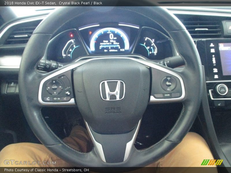 Crystal Black Pearl / Black 2018 Honda Civic EX-T Sedan